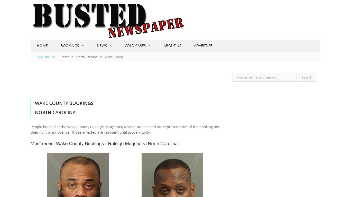 Wake County, NC ( Raleigh NC ) Mugshots - BUSTEDNEWSPAPER.COM